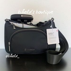 lululemon Crossbody with Nano Pouch in Black with Silver Zipper 2L Brand New NWT